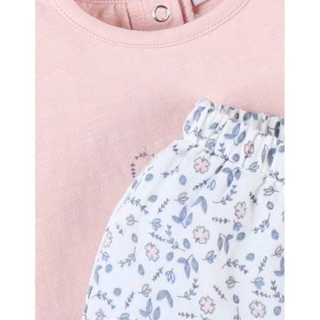 Set t-shirt imprimé lapin + short imprimé fleuri ROSE 4 - vertbaudet enfant 