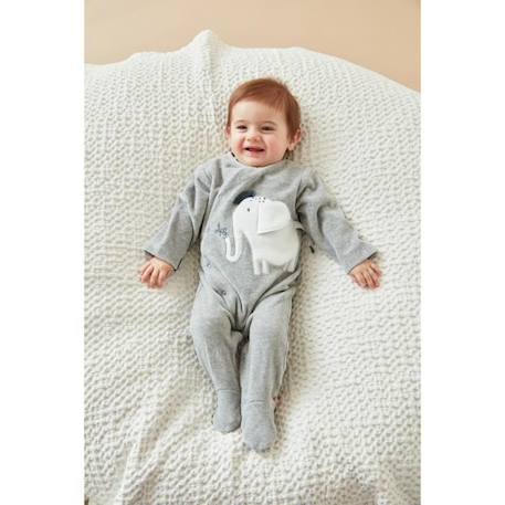 Bébé-Salopette, combinaison-Pyjama 1 pièce imprimé éléphant en velours