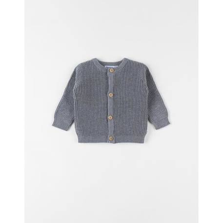 Cardigan en tricot anthracite chiné GRIS 1 - vertbaudet enfant 