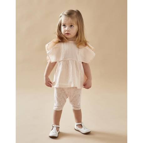 Set blouse uni + legging imprimé ROSE 1 - vertbaudet enfant 