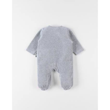 Pyjama 1 pièce imprimé éléphant en velours GRIS 4 - vertbaudet enfant 