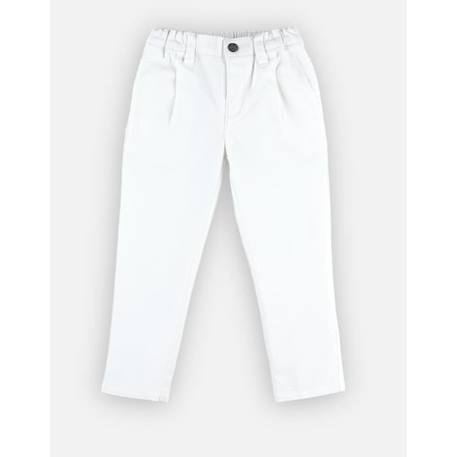 Pantalon blanc en twill BLANC 1 - vertbaudet enfant 