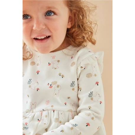 Robe imprimé lapin en Sweatoloudoux® BLANC 2 - vertbaudet enfant 