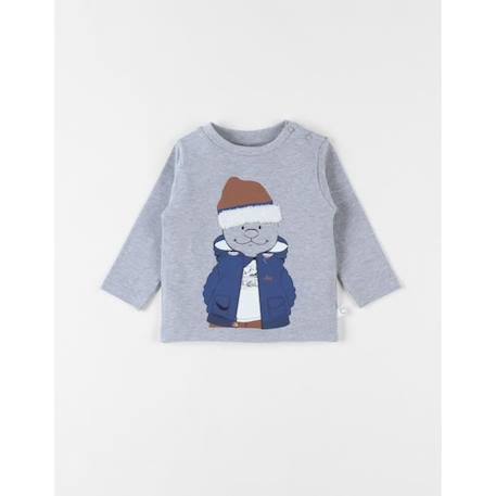 T-shirt manches longues imprimé Nouky gris  - vertbaudet enfant