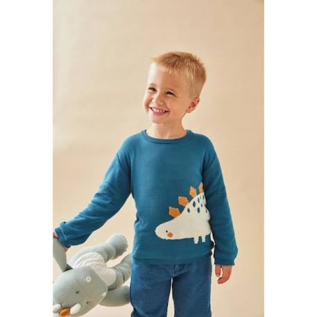 Pull en tricot motif dinosaure BLEU 1 - vertbaudet enfant 
