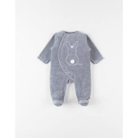 Bébé-Pyjama 1 pièce broderie lapin en velours