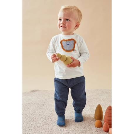 T-shirt manches longues en jersey patch lion  - vertbaudet enfant