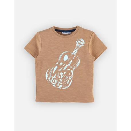 T-shirt imprimé guitare en coton BIO MARRON 3 - vertbaudet enfant 