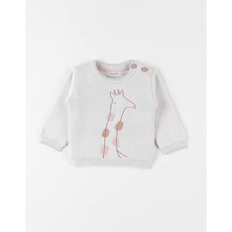 Bébé-Pull girafe en tricot chiné