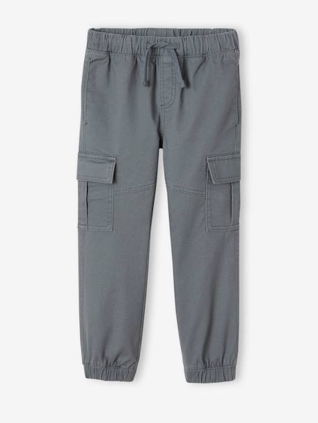 Pantalon garçon battle facile à enfiler bleu glacier+kaki foncé+taupe 2 - vertbaudet enfant 