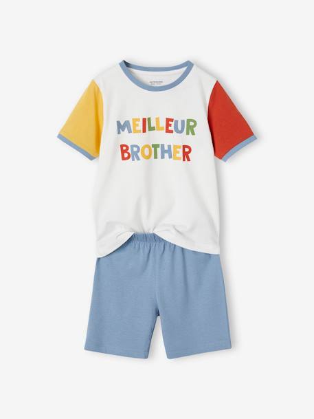 Pyjashort garçon 'Meilleur Brother' bleu ciel 2 - vertbaudet enfant 