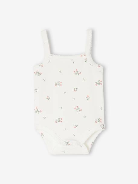 Lot de 5 bodies à bretelles naissance en coton biologique vieux rose 4 - vertbaudet enfant 