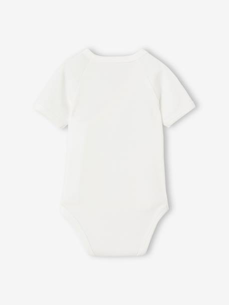 Lot de 3 bodies ouverture naissance bébé en coton biologique pêche 5 - vertbaudet enfant 