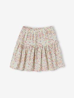-Jupe à fleurs en gaze de coton fille