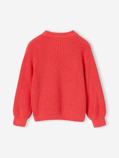 Pull en côtes anglaises fille bleu ciel+corail+rose 7 - vertbaudet enfant 