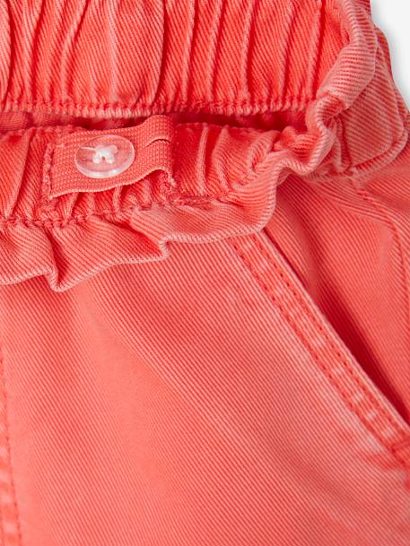 Pantalon fille style paperbag Lyocell fluide corail+kaki+rose 4 - vertbaudet enfant 
