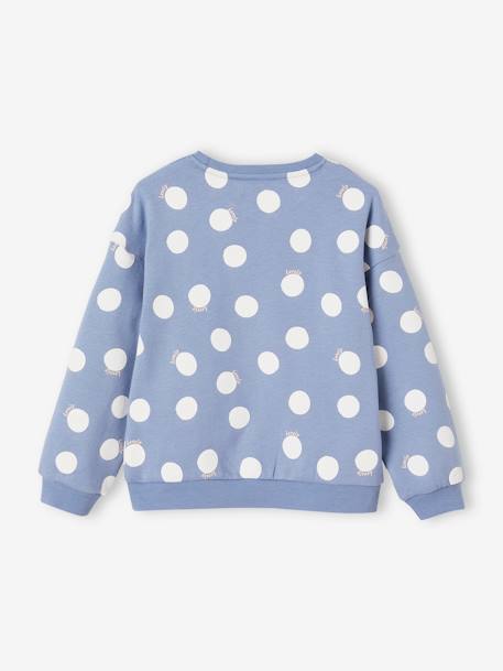 Sweat motifs fantaisie fille bleu chambray+écru+rose pâle+rouge 3 - vertbaudet enfant 