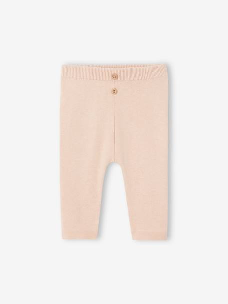 Ensemble bébé pull à collerette pantalon en tricot rose nude 5 - vertbaudet enfant 