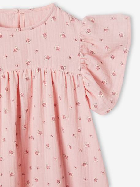 Robe fille en gaze de coton imprimée beige+beige imprimé+rose+rose pâle+vanille 11 - vertbaudet enfant 