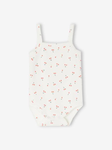 Lot de 3 bodies cerises bébé fines bretelles en coton biologique rose pâle 3 - vertbaudet enfant 