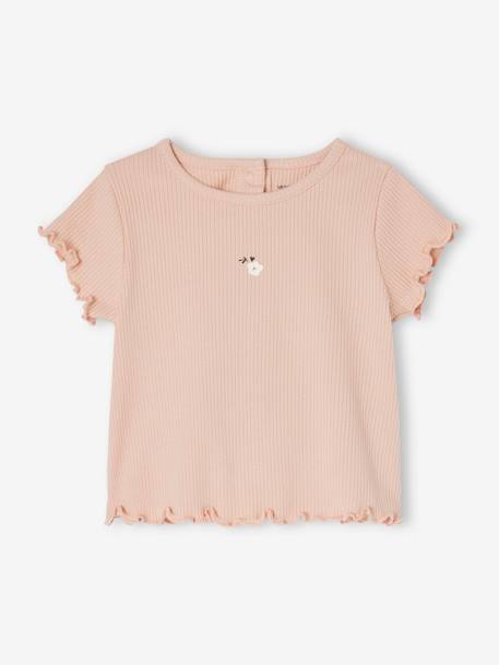 Lot de 2 tee-shirts naissance en coton biologique rose nude 3 - vertbaudet enfant 