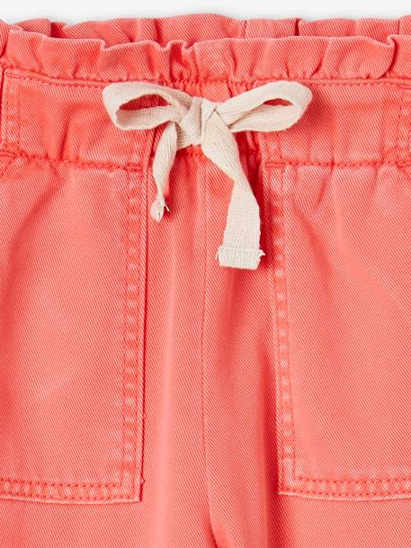Pantalon fille style paperbag Lyocell fluide corail+kaki+rose 3 - vertbaudet enfant 