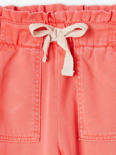 Pantalon style paperbag fluide fille corail+lavande 3 - vertbaudet enfant 