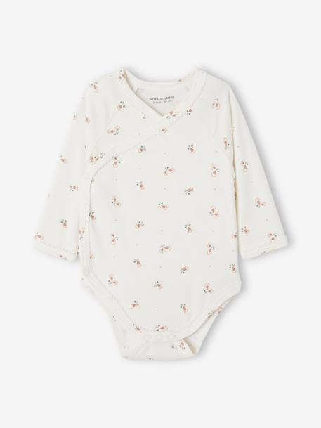 Lot de 3 bodies assortis 'joli coeur' bébé naissance en coton biologique vieux rose 2 - vertbaudet enfant 