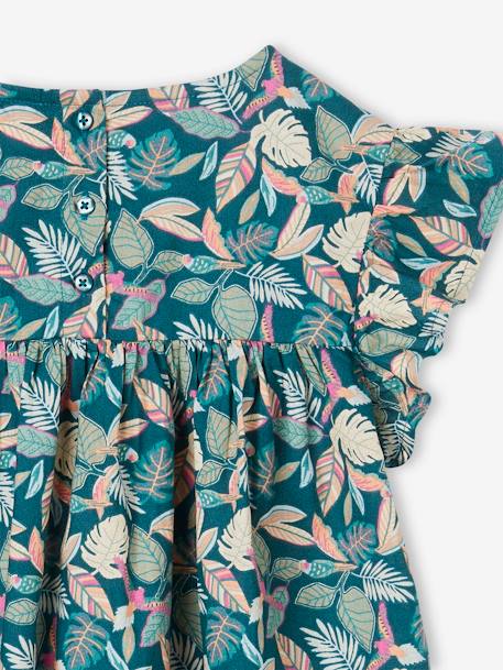 Robe fille imprimée fille manches à volants blanc imprimé+rose pâle+vert émeraude+vert sapin 17 - vertbaudet enfant 