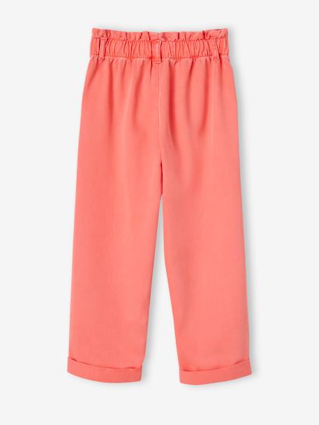 Pantalon fille style paperbag Lyocell fluide corail+kaki+rose 2 - vertbaudet enfant 