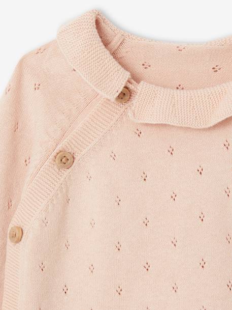Ensemble bébé pull à collerette pantalon en tricot rose nude 7 - vertbaudet enfant 