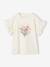 T-shirt bouquet en relief manches brodées fille vanille 1 - vertbaudet enfant 