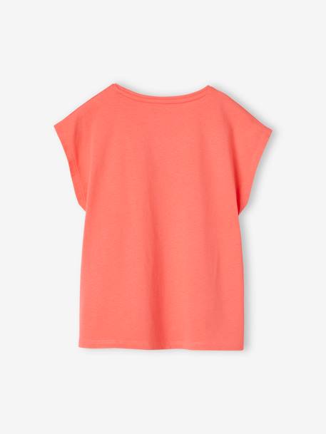 Tee-shirt uni Basics personnalisable fille manches courtes corail+écru+mandarine 3 - vertbaudet enfant 