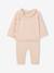 Ensemble bébé pull à collerette pantalon en tricot rose nude 3 - vertbaudet enfant 
