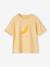 Tee-shirt motif pop fille manches courtes à revers jaune pâle 1 - vertbaudet enfant 