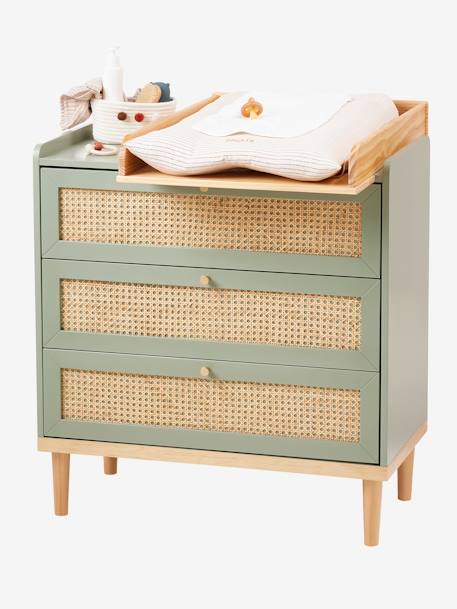 Commode en cannage POÉSIE rose+vert 11 - vertbaudet enfant 