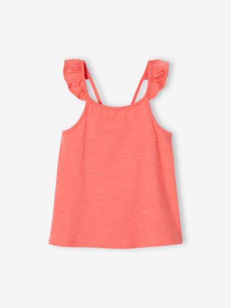 Fille-T-shirt, sous-pull-Débardeur Basics bretelles à volant fille