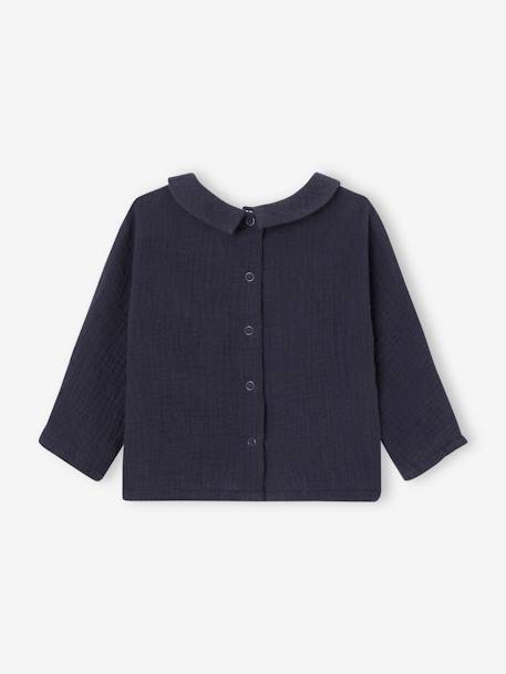 Blouse en gaze de coton bébé personnalisable bleu nuit 3 - vertbaudet enfant 