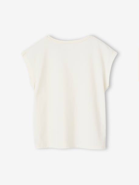 Tee-shirt uni Basics personnalisable fille manches courtes corail+écru+mandarine 8 - vertbaudet enfant 