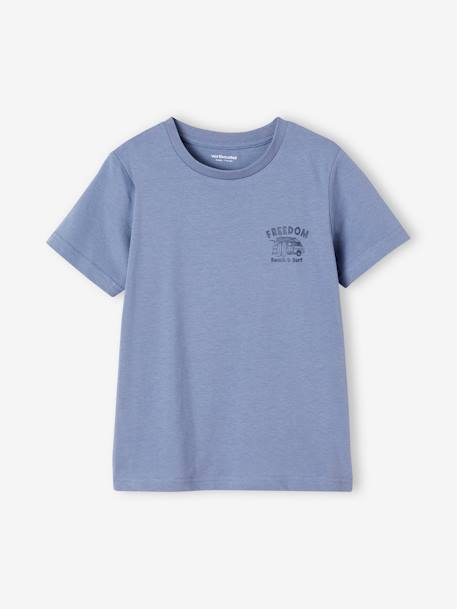 Lot de 3 T-shirts Basics garçon manches courtes blanc chiné+bleu azur+bordeaux+cappuccino+vert+vert d'eau 4 - vertbaudet enfant 