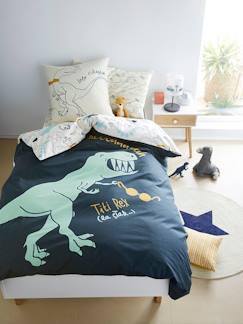 dinosaure-Linge de maison et décoration-Linge de lit enfant-Parure réversible housse de couette + taie d'oreiller enfant DINO RAMA