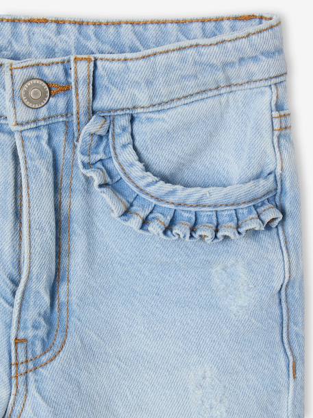 Jean fille droit MorphologiK tour de hanches Fin bleu foncé+denim bleached+stone 9 - vertbaudet enfant 