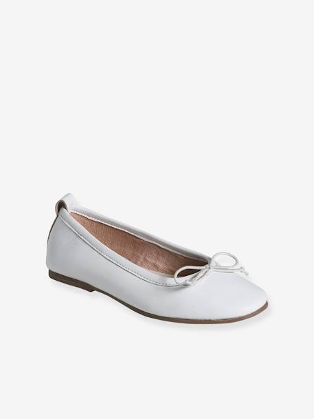 Ballerines en cuir fille blanc 1 - vertbaudet enfant 