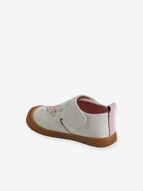 Chaussons bébé toile scratch blanc imprimé+bleu chambray+rose imprimé 4 - vertbaudet enfant 