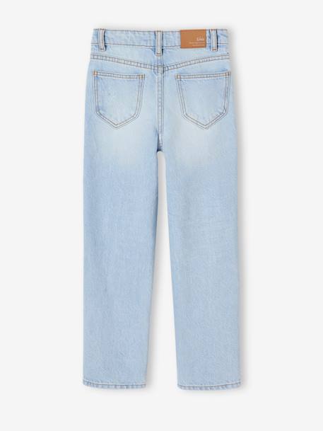 Jean fille droit MorphologiK tour de hanches Fin bleu foncé+denim bleached+stone 8 - vertbaudet enfant 