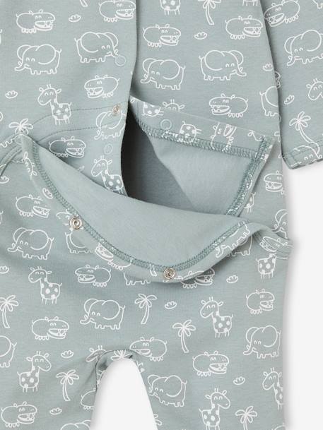 Lot de 3 pyjamas bébé mixtes en interlock BASICS bleu grisé 7 - vertbaudet enfant 