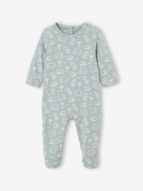 Lot de 3 pyjamas bébé mixtes en interlock BASICS bleu grisé 2 - vertbaudet enfant 