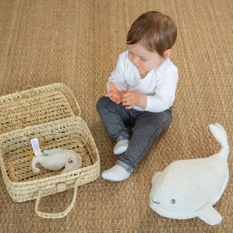Peluche - Plush - Baleine - Blanc et beige chiné - 40 cm - Bébé BLANC 3 - vertbaudet enfant 