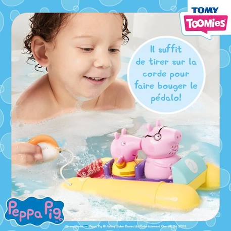 Pédalo Peppa Pig - TOMY - Jouet de bain - Figurines gicleurs d'eau - Mécanisme à ficelle JAUNE 5 - vertbaudet enfant 