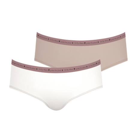 Fille-Sous-vêtement-ATHENA Lot de 2 boxers  Micro recyclé Girl by Marron-Beige FILLE